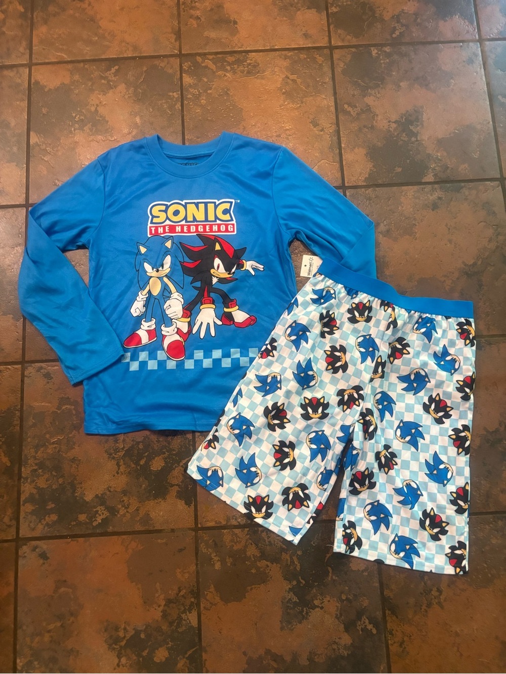 🧡💛Blue Kids Pajama Set - Long Sleeve Top & Shorts